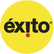 Logo de almacenes Éxito, en letras negras sobre fondo circular amarillo